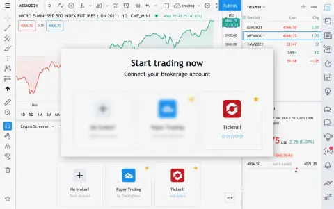TradingView 新增 Tickmill 为整合经纪商