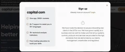 Capital.com 暂停英国新客户开户