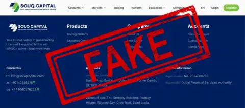迪拜DFSA警告CFDs经纪商Souq Capital伪造牌照