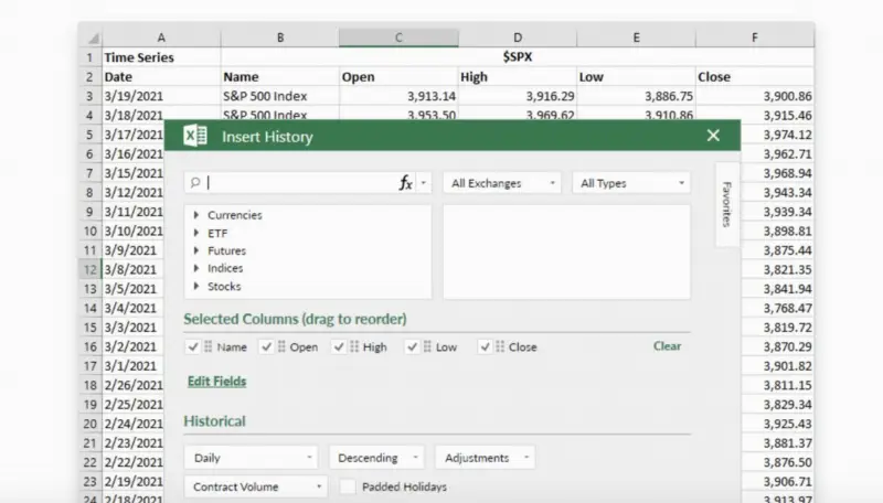 Barchart for Excel 新增实时股票期权数据与分析功能
