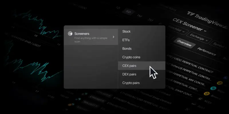 TradingView 推出 CEX Screener,完善加密货币市场分析工具套件
