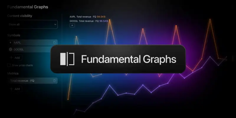 TradingView 推出基本面图表,支持多公司财务指标对比