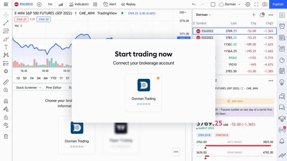TradingView 新增 Dorman Trading 为整合经纪商