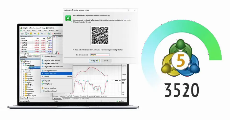 MetaTrader 5 新版支持 Google Authenticator 双重认证
