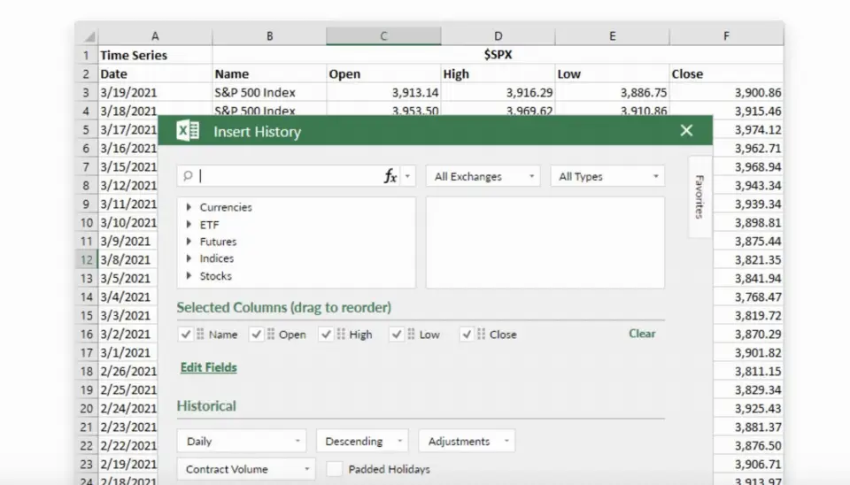 Barchart for Excel 新增实时股票期权数据与分析功能
