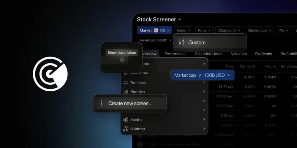 TradingView推出股票、加密货币和ETF筛选器