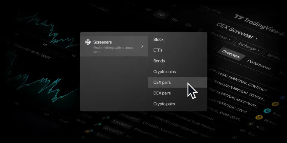 TradingView 推出 CEX Screener,完善加密货币市场分析工具套件