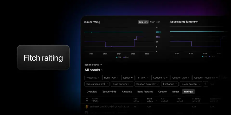 TradingView 集成惠誉评级,用户可并排对比惠誉与标普信用评级