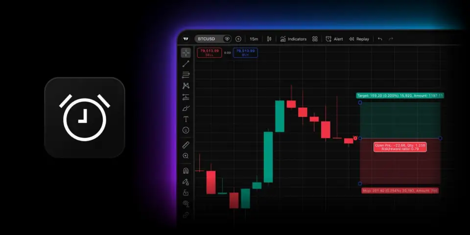 TradingView 支持多空仓位绘图警报,交易计划可自动触发提醒