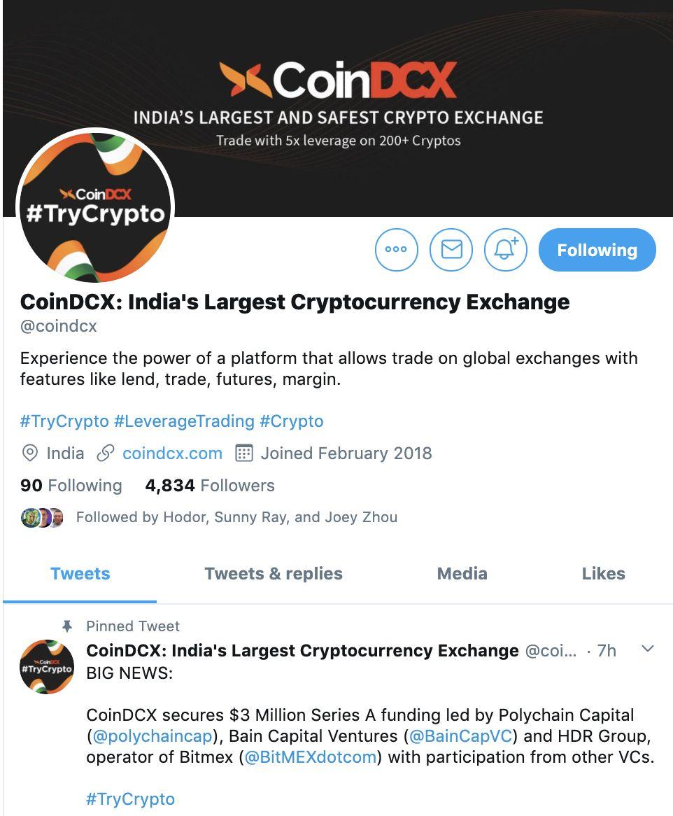 印度加密禁令暂时解除:币安成立孵化基金,BitMEX 投资 CoinDCX