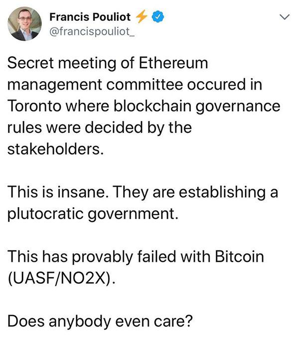 以太坊管理遭诟病，Vitalik Buterin 发推回应