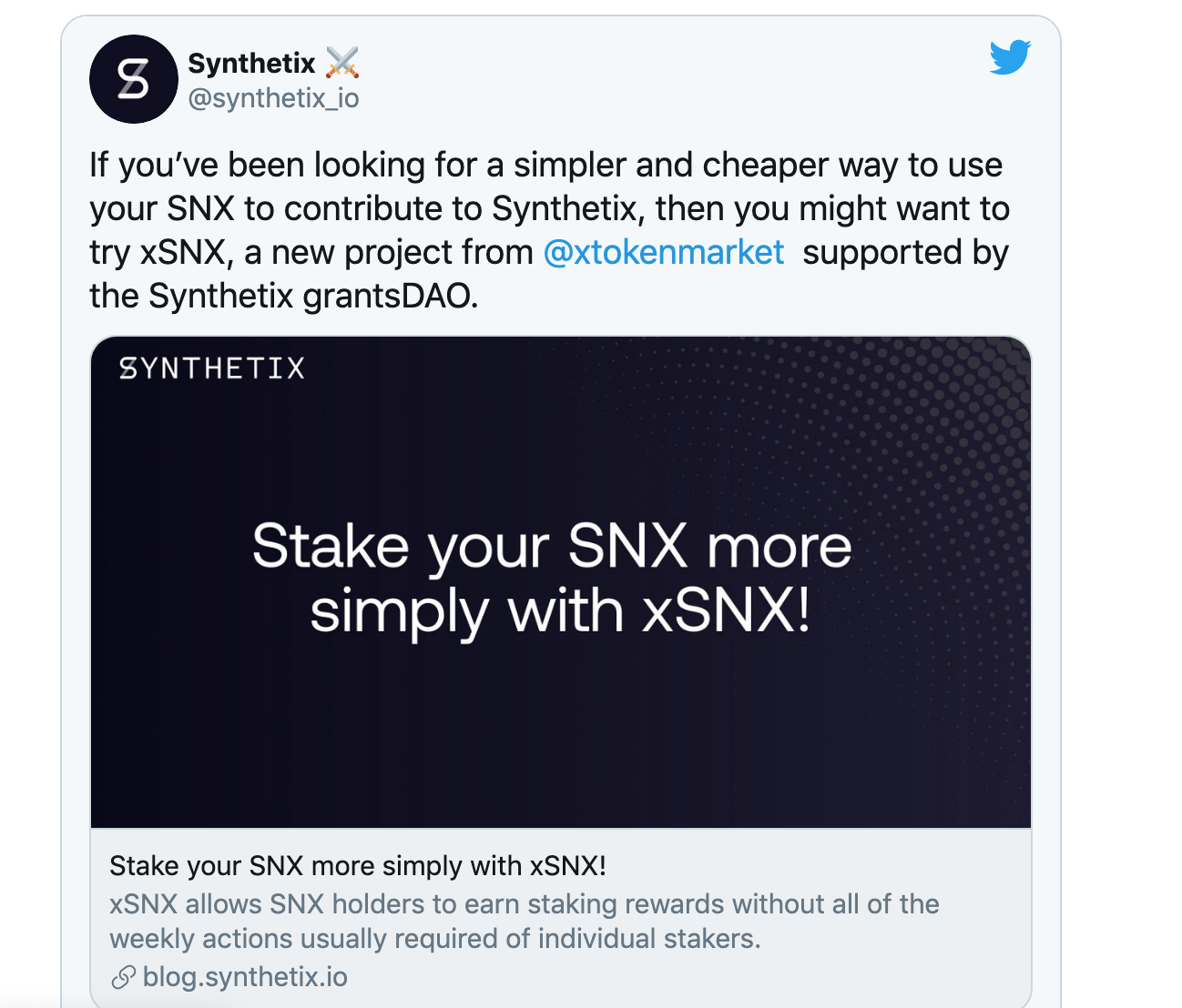 继 xKNC 后 xToken 推出 SNX 对冲基金,降低 Synthetix 生态参与门槛