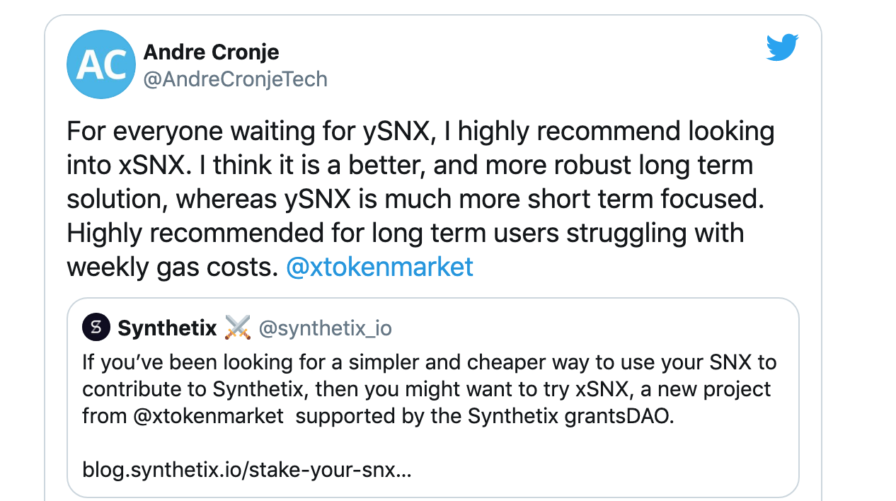 继 xKNC 后 xToken 推出 SNX 对冲基金,降低 Synthetix 生态参与门槛