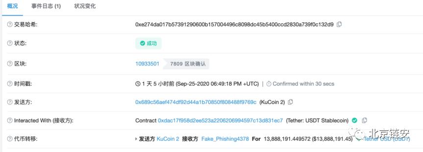 北京链安:链上数据拆解涉及千万美元的 KuCoin 盗币事件