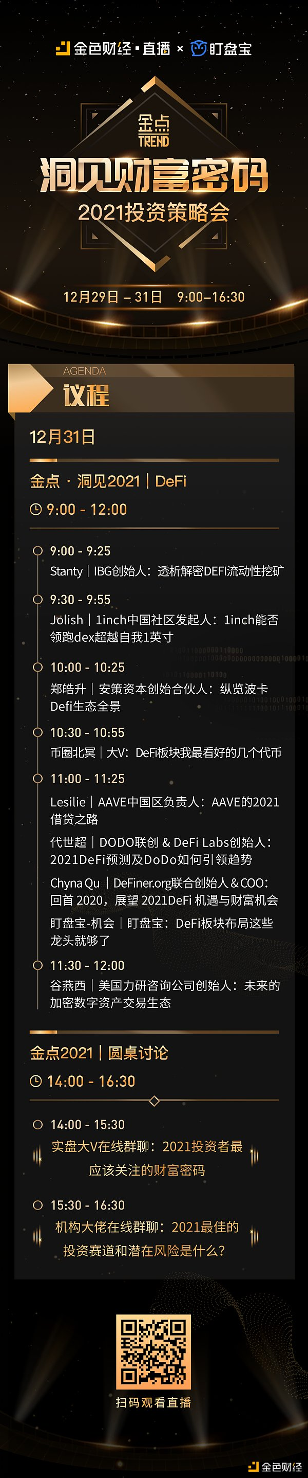 金点 Trend·洞见财富密码 2021 投资策略会 倒计时