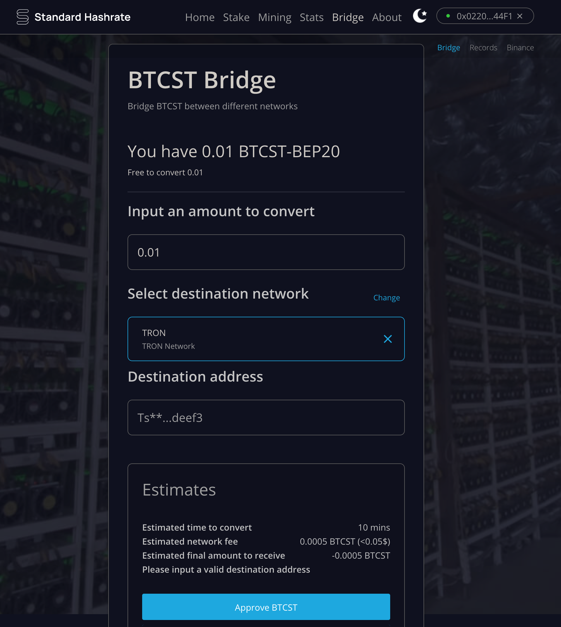 手把手教你,如何进行 BTCST-BEP20 与 BTCST-TRC20 交互操作!
