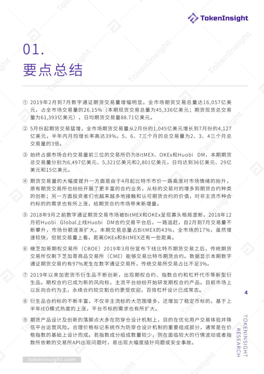 期货交易所行业 2019Q2 研究报告 | TokenInsight