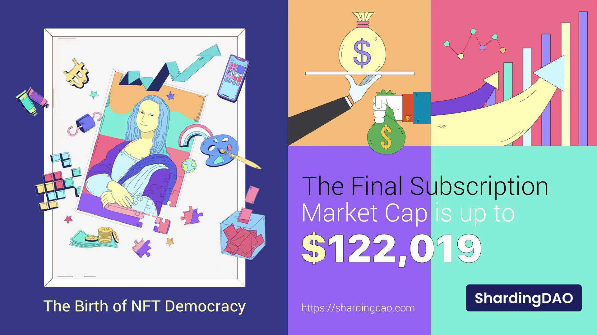 ShardingDAO 行为艺术实验破局新生,首个碎片化 NFT 认购市值超 12 万美元