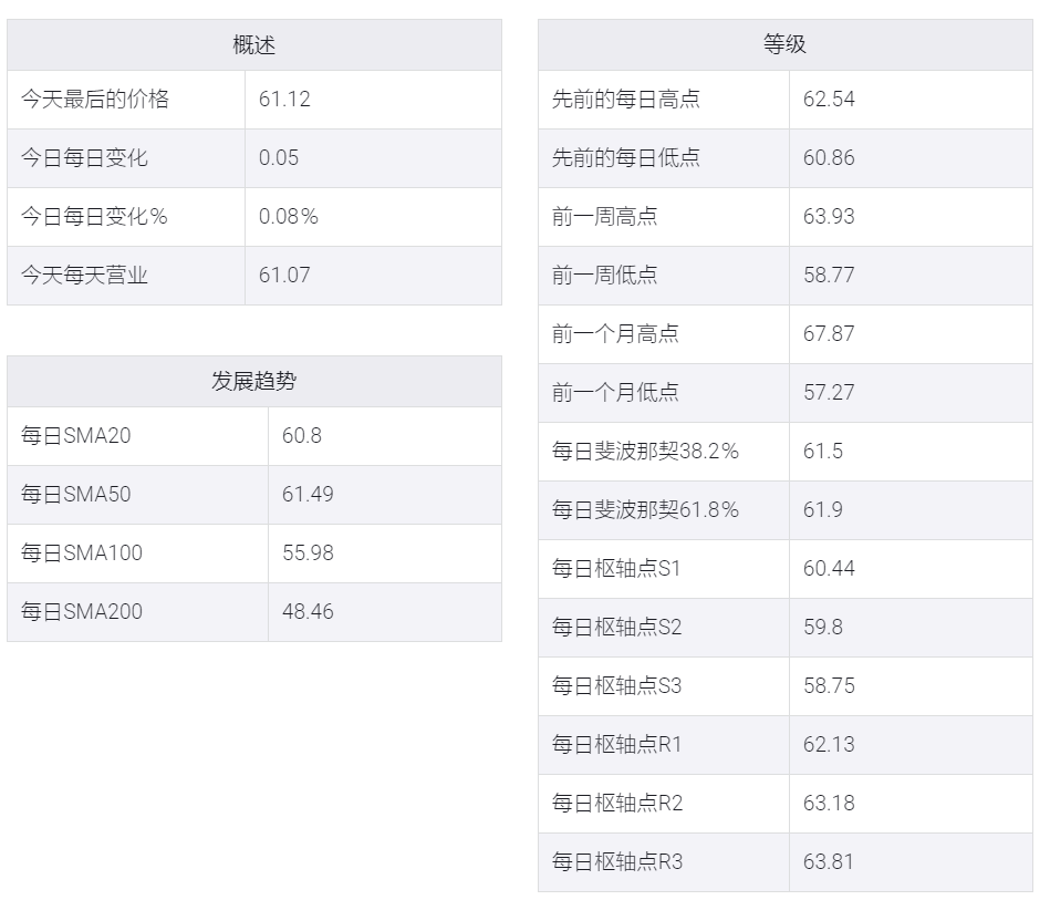 风险偏好情绪面临新挑战之际,WTI价格回落至61美元