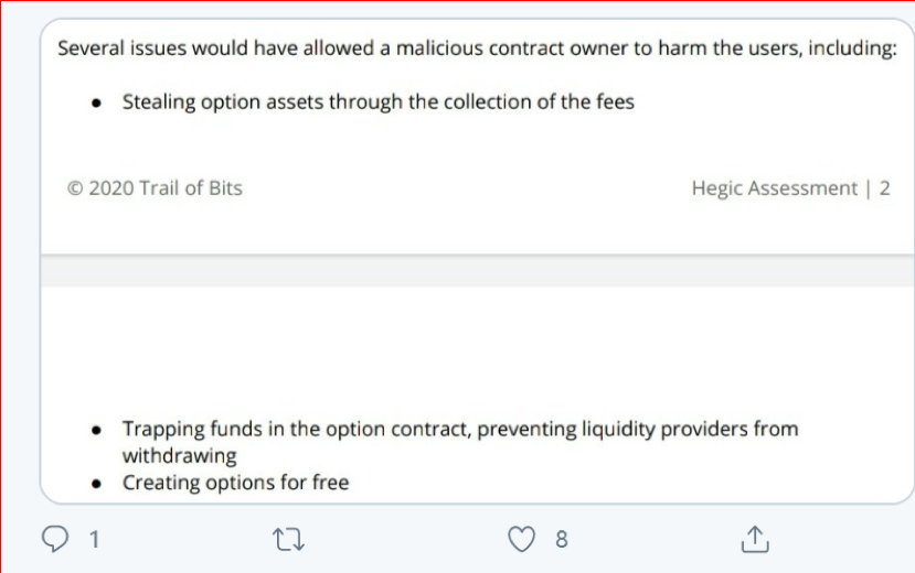以出状况的 Hegic 为例,教你读懂 DeFi 安全审计报告