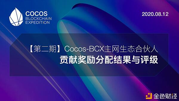 Cocos-BCX主网生态合伙人第二期贡献评估及奖励出炉