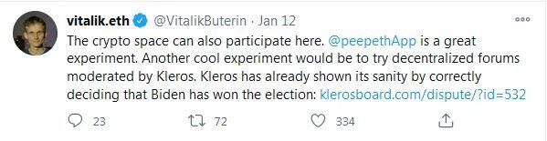 以太坊创始人罕见声援特朗普,呼吁使用去中心化的社交渠道