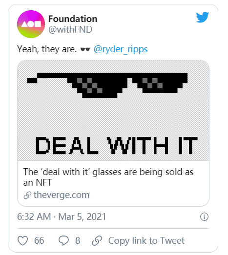 NFT 艺术品 Nyan Dogecoin 以 45 ETH 的高价售出,价值约 6.9 万美元
