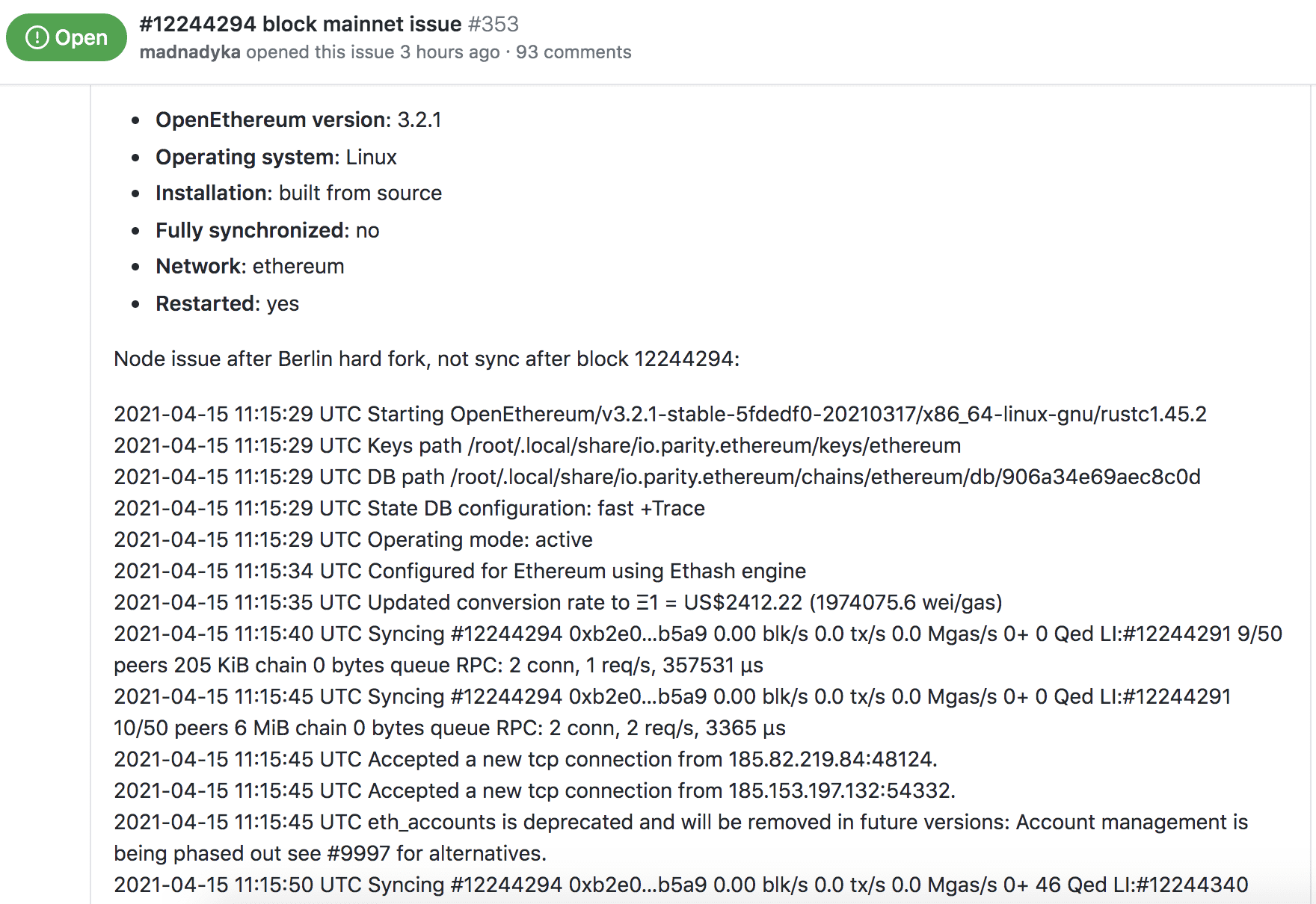 以太坊柏林硬分叉节点问题后,Coinbase、Ledger等平台出现服务故障