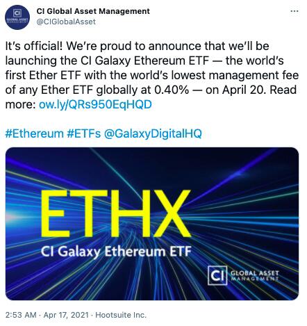 三只以太坊ETF将在多伦多证券交易所开启交易
