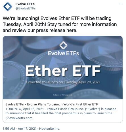 三只以太坊ETF将在多伦多证券交易所开启交易