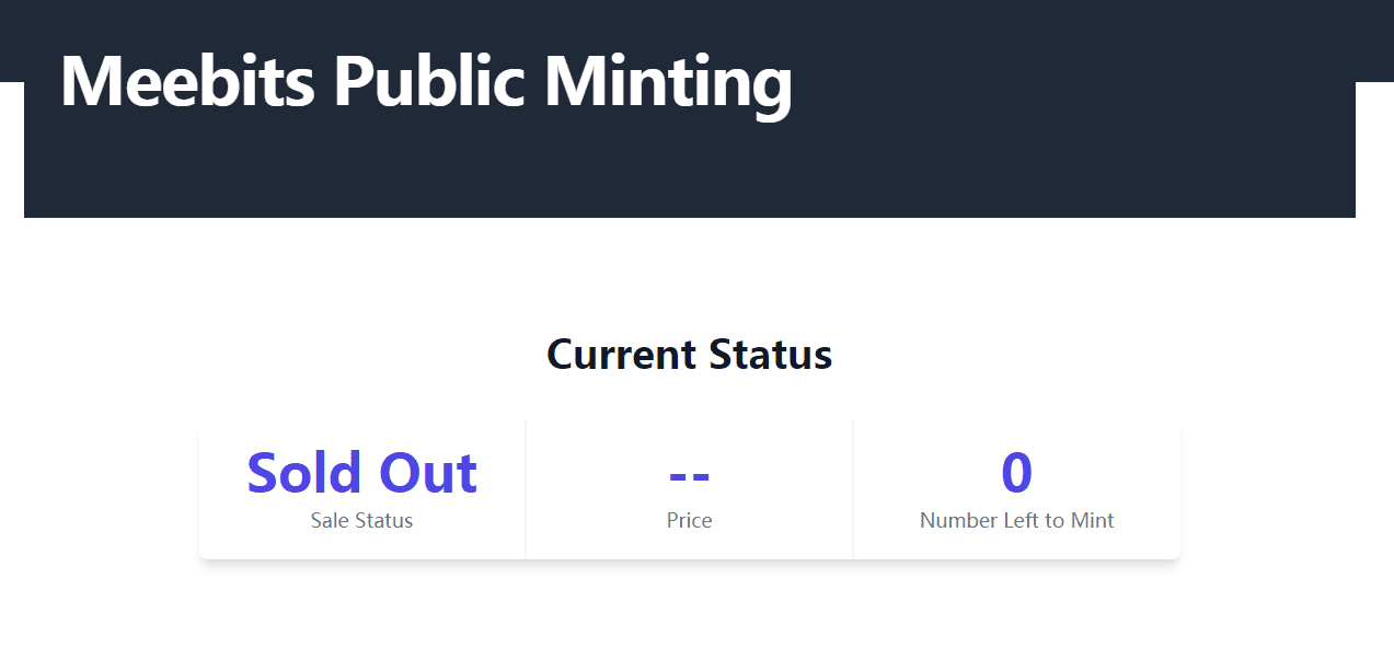疯狂?Cryptopunks开发团队第三个NFT项目Meebits推出即被抢空
