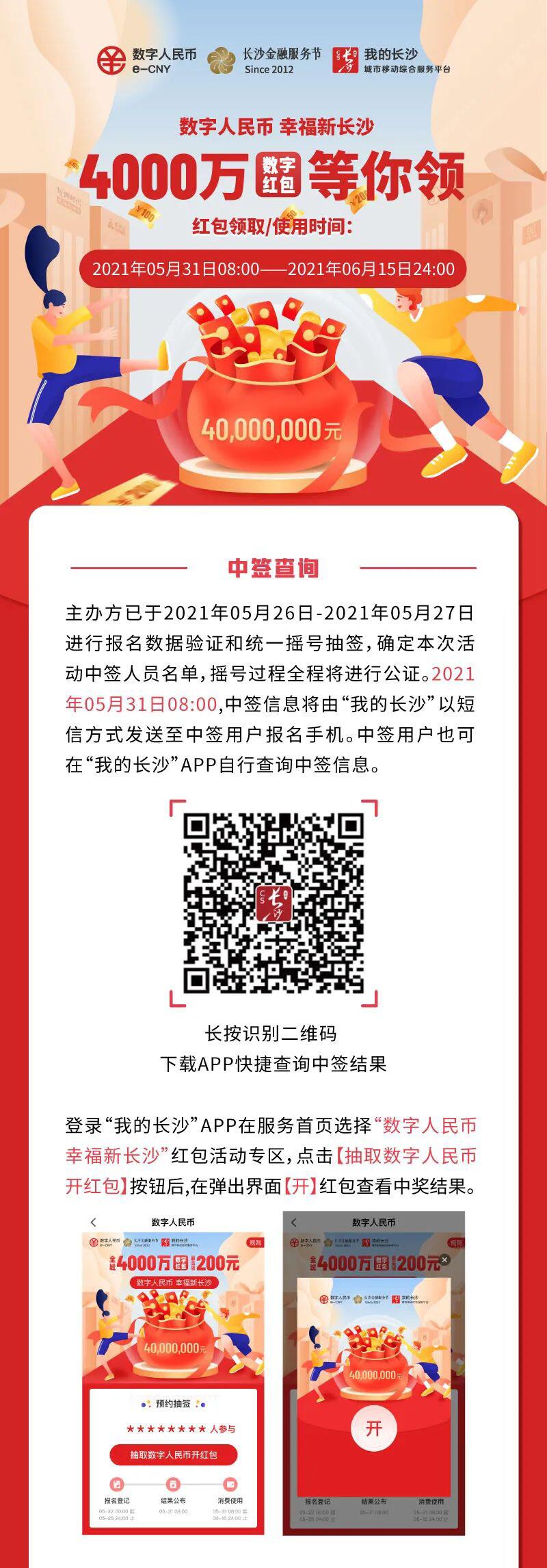 长沙数字人民币红包中签结果公布,22.7%中签率你中了吗?