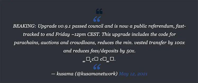 Kusama价格创下历史新高,为网络升级做准备
