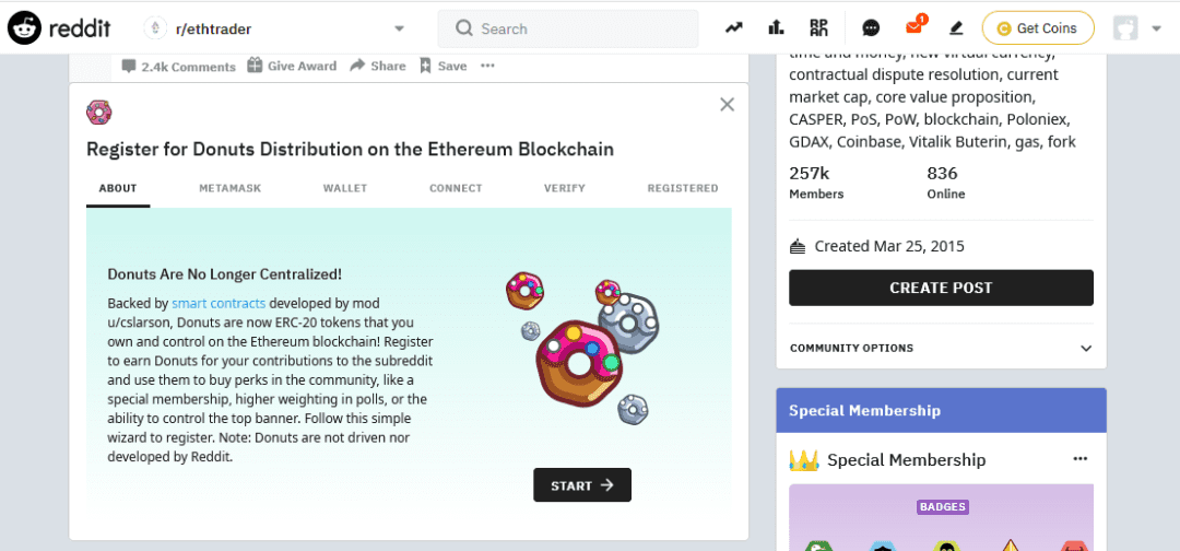 简单介绍Reddit、甜甜圈和DAO