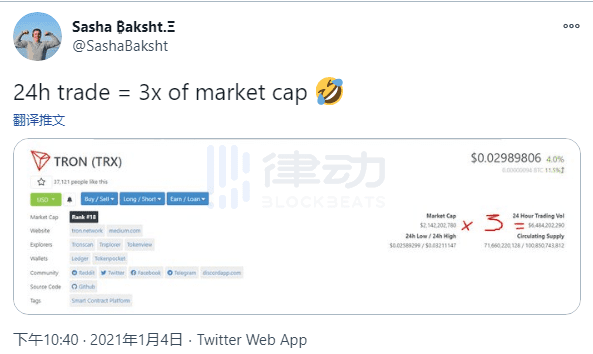 Cinneamhain Ventures合伙人:资料表明TRX(波场)或正在接受美国监管机构调查