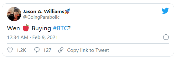 苹果会成为特斯拉之后下一家采用比特币的公司吗?