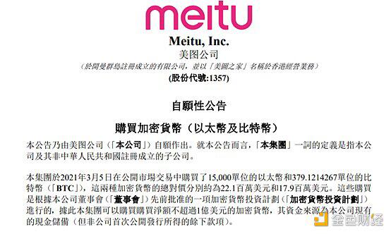 2.5亿元购入BTC和ETH 美图开启加密投资计划