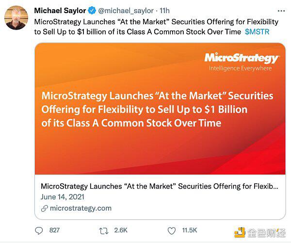 “囤币党”MicroStrategy:要买入更多比特币