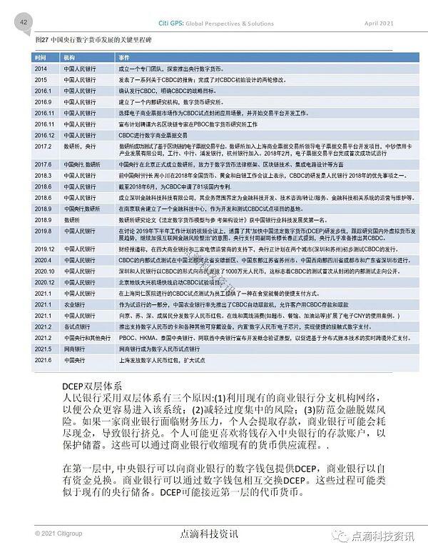 花旗:中国深度推进研究和试点DCEP 成为CBDC全球领导者