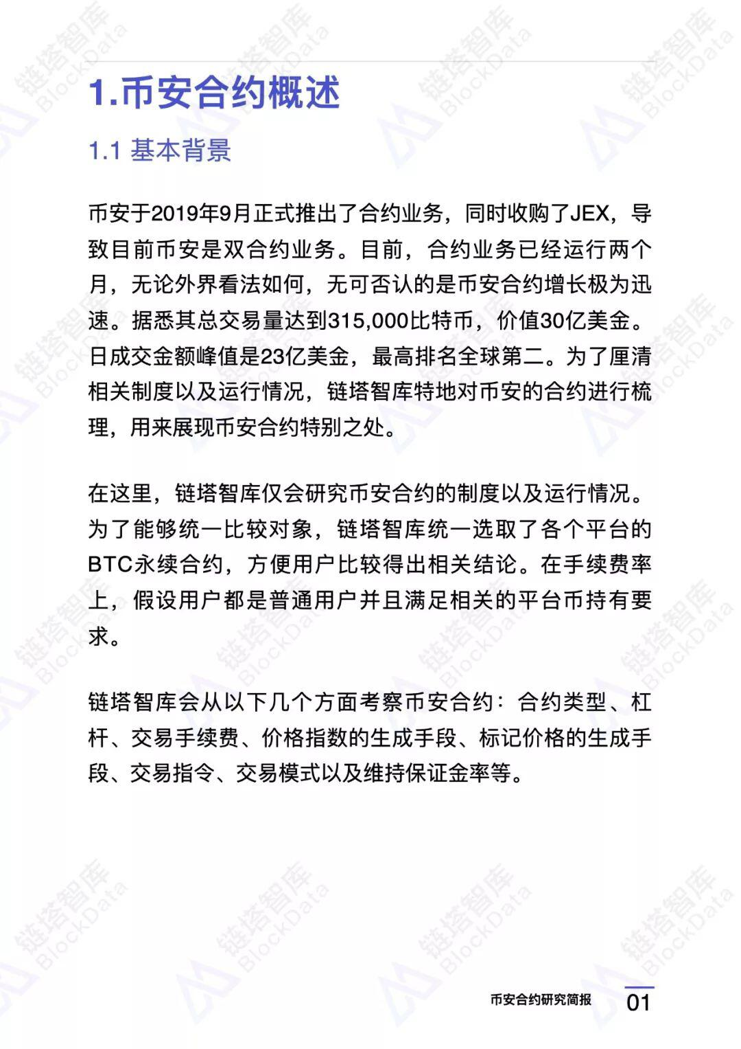 币安合约研究报告 |链塔智库