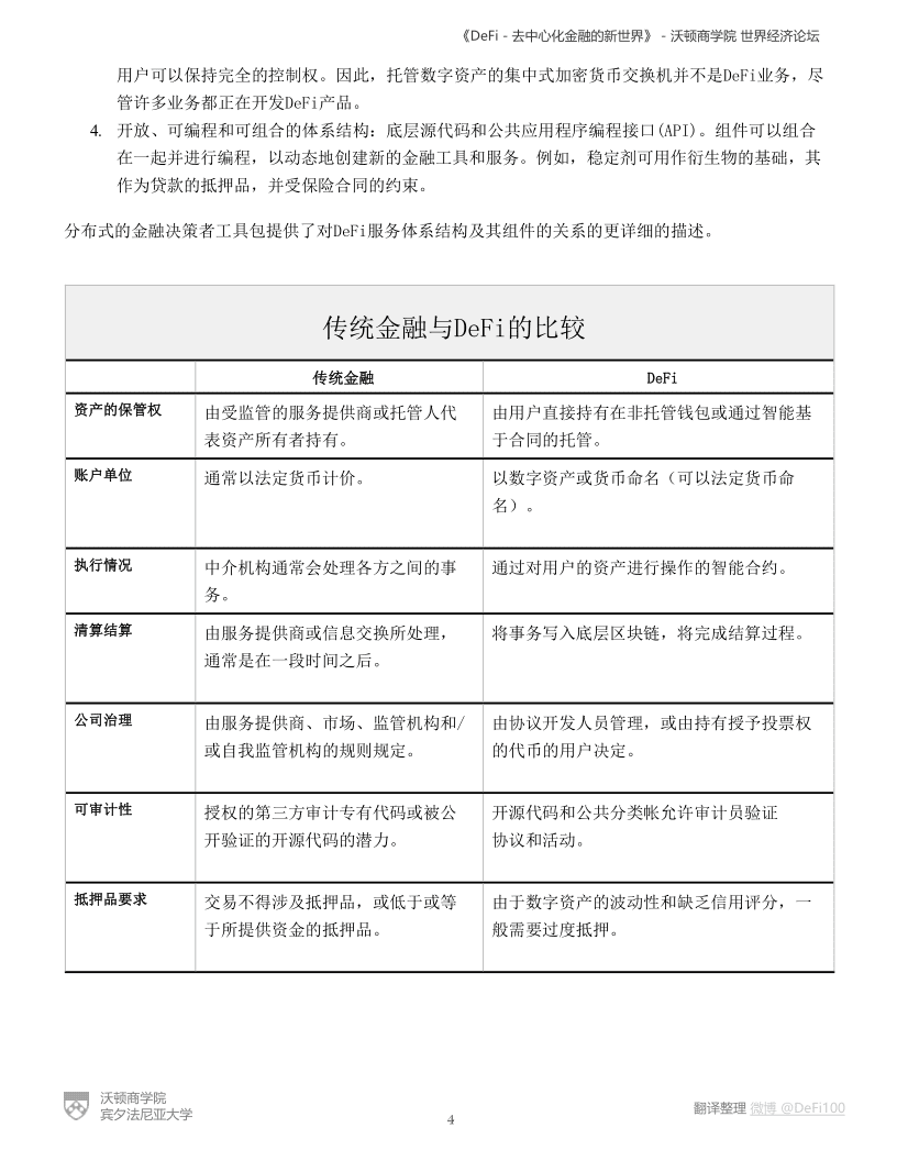 沃顿商学院与世界经济论坛联合发布DeFi报告:《DeFi-去中心化金融的新世界》