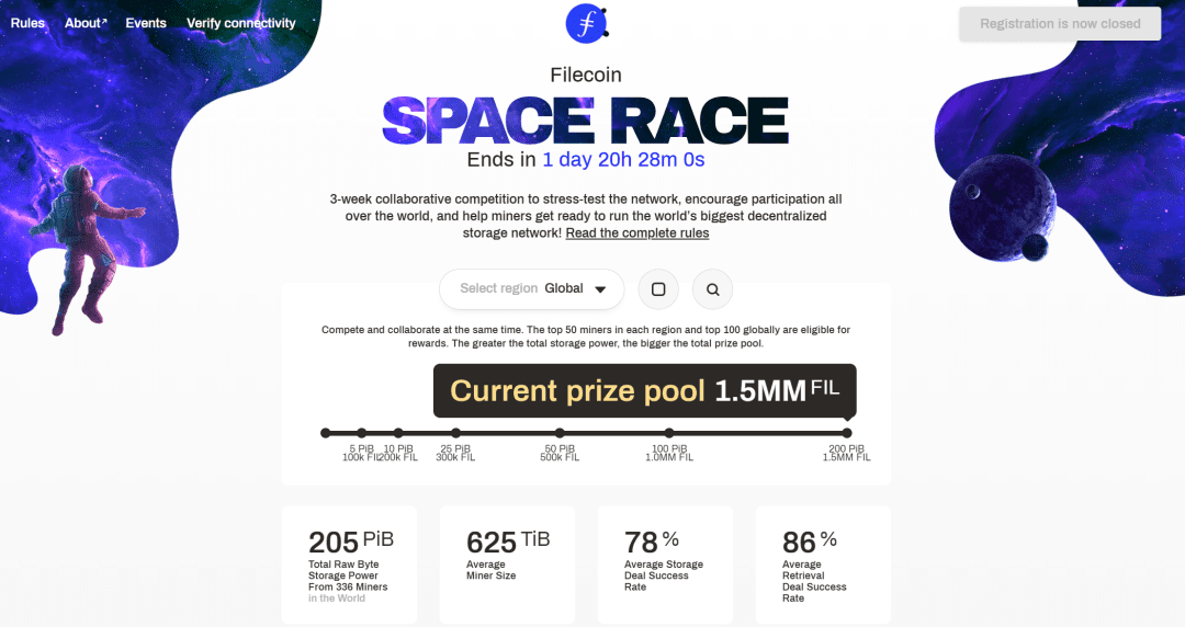 Filecoin主网启动在即:太空竞赛1阶段进入尾声,即将开启第2阶段竞赛