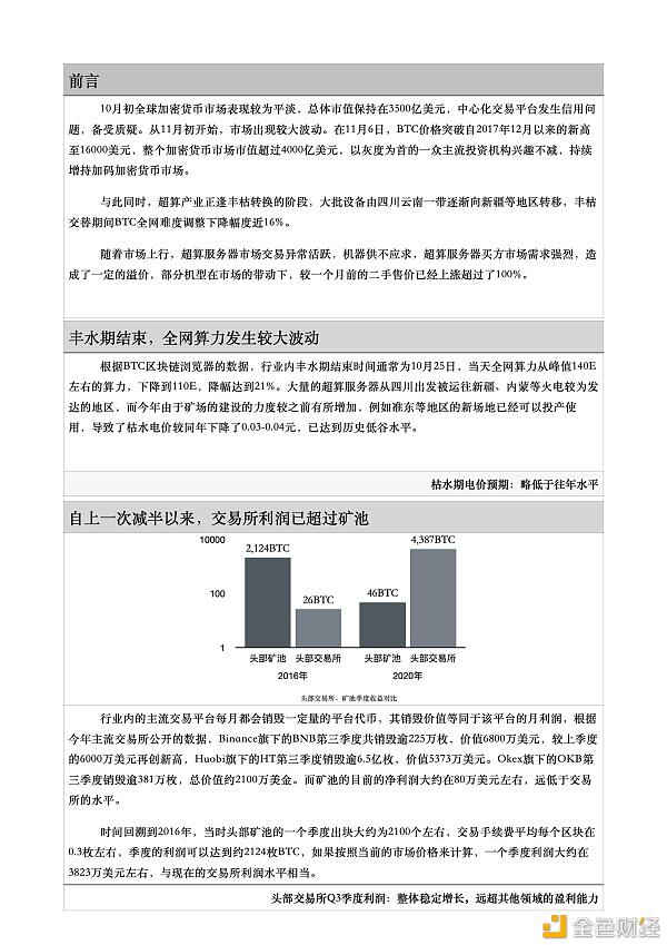 印比特研报:枯水期遇到价格上涨 比特币矿业现状如何?