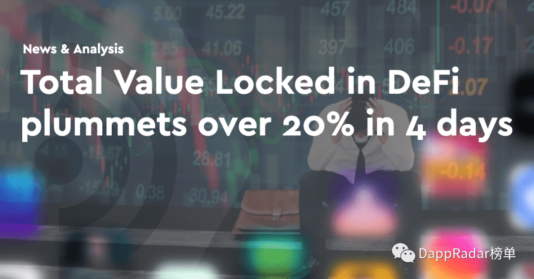 a href='https://www.btcfans.com/tag/1249/' target='_black'DeFi/a上锁定的总价值在4天内暴跌超过20%