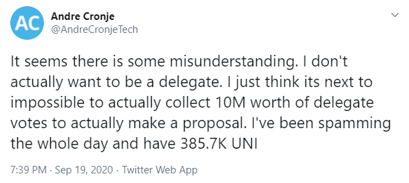 Uniswap一号治理提案未通过,终险象环生