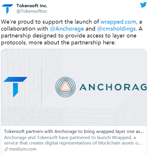 Anchorage与Tokensoft推出抵押版合成资产发行服务「Wrapped」,支持各类加密资产进入以太坊DeFi世界