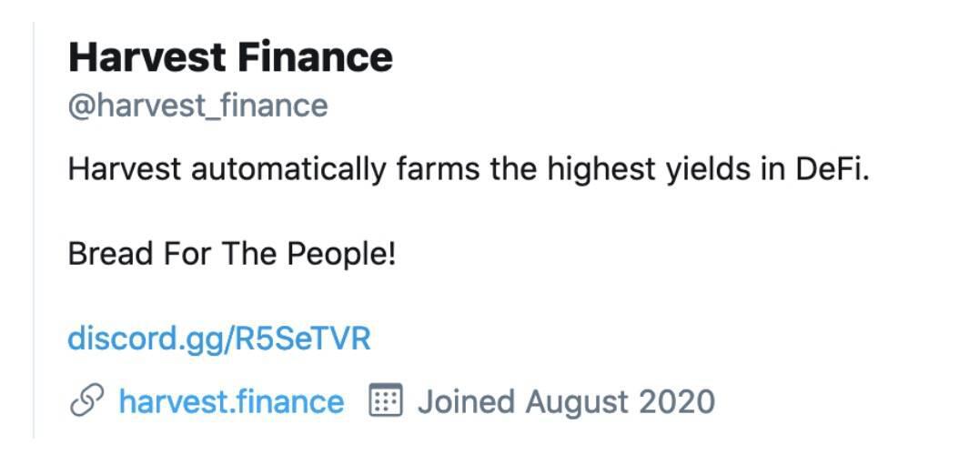 DeFi项目Harvest Finance造成用户损失超2000万美元,知名KOL提醒称项目存在重大风险