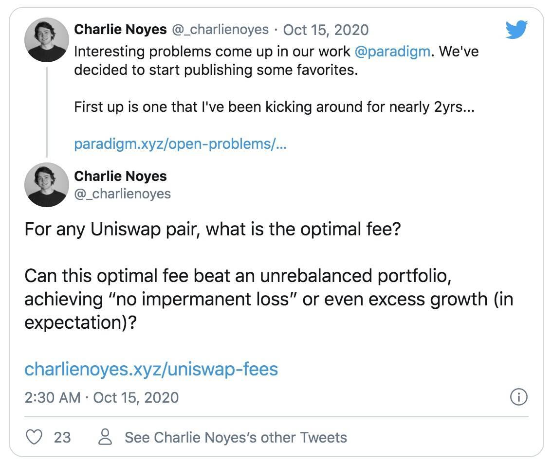 Uniswap的金融炼金术:手续费应接近于零 却不应为零