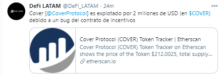 COVER跌幅在1小时内收窄近30%,币安、OKEx平台出现套利机会