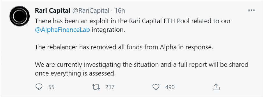 开心做聚合,无奈被攻击 —— Rari 被黑事故分析